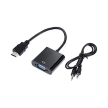 Hdmi To Vga Çevirici Dönüştürücü Adaptör + Ses Kablos