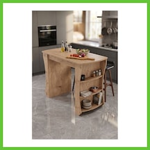 Bezos Mutfak Masası Mutfak Adası Ada Masa Bar Masası Kahvaltı Masası Raflı Çok Amaçlı Dolap Modern Masa 120x60 Cm 9838 Sepet Dmc Çok Renkli