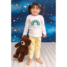 Pia Baby İsme Özel Erkek Çocuk Pijama Takımı %100 Pamuk Penye İsim Baskılı Kişiye Özel Çocuk Pijaması 10556s14pi Krem