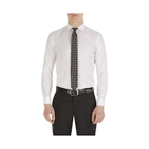Efor Slim Fit Pamuk Saten Duble Manşetli Klasik Beyaz Gömlek Gk 235 Beyaz