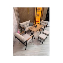 Houseart Mila ,model, Balkon, Bahçe, Cafe, Metal Koltuk Takımı, Bahçe Takımı , Çay Seti, 2+1+1 , Yemek Masası , Balkon Mobilyası Krem