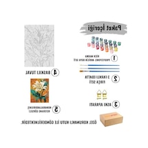 Kaktüs Temalı Sayılarla Boyama Tuval Seti 40x50 Cm Fırça Ve Boya İle Kendin Yap Kiti
