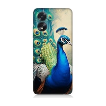 Oppo A38 Uyumlu Gururlu Tavuskuşu Tüyleri Desenli Silikon Kılıf Çok Renkli