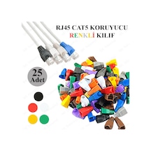 Rj45 Cat5 Cat6 Renkli Koruyucu Kılıf - 25 Adet Papuç