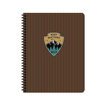 16.5x22.5 Çizgili Defter Outdoor - Kahverengi Çok Renkli