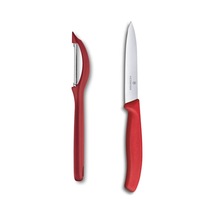 Victorinox Kırmızı Soyucu ve Bıçak Seti
