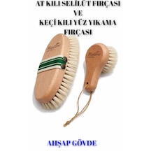 İki'li Bakım Seti At Kılı Selülit Fırçası Ve Keçi Kılı Yüz Temizleme Fırçası