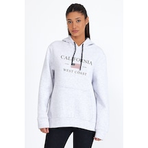 Kadın Rahat Kalıp İçi Polarlı 3 İplik Kanguru Cepli Swetashirt 001
