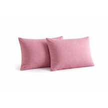Faralya Life %100 Pamuk 2'li Yastık Kılıfı 50x70 Cm Yumuşak Dokulu Terletmeyen Dayanıklı Ev Otel Tipi Nefes Alabilen Kapaklı Yastık Kılıfı Açık Pembe