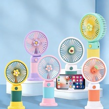 Çiçek Tasarımlı Taşınabilir,şarjlı,mini El Fanı Sarı/yeşil Dd5017asy Diğer