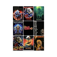 Metallica-iron Maiden Grubu Desenli Tasarım Mini 9' Lu Fotokart Seti