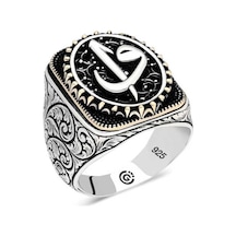 Gumush Gümüş Elif Vav Oval Erkek Yüzük  551187468