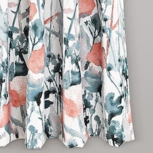 Lush Zuri Flora Oda Karartma Pencere Perdesi Panel Çifti, 160 Cm Uzunluk X 132 Cm Genişlik, Mavi Ve 50 x 22