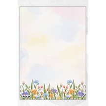 A5 Çiçek Bloknot Çizgisiz Defter - 50 Yaprak - Memopad - Notepad - Not Defteri - Not Kağıdı - 1715 Çok Renkli