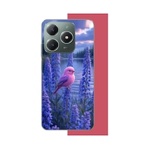 Realme C61 Uyumlu Lavanta Kuşu Baskılı Silikon Kılıf Renkli