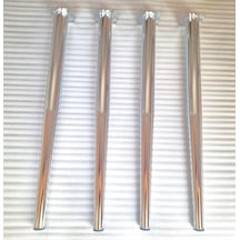 4 Adet-metal Konik Ayak-masa Ayağı-gümüş Renk-73.5cm- Boru Çapı 5.1cm
