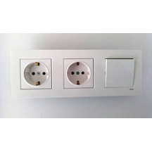 Viko Karre Beyaz 3lü Set Anahtar + Topraklı Priz + Topraklı Priz