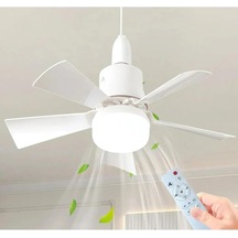 5 Kanatlı Led Işıklı Tavan Vantilatörü Sessiz Çalışan, Uzaktan Kumandalı, Modern Beyaz Tasarım Diğer