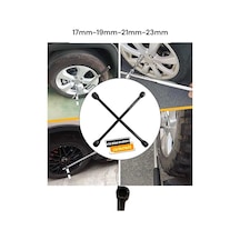 Oto 4 Lü Bijon Anahtarı Seti 17-19-21-23 Mm Araç Lastik Sökme Anahtarı