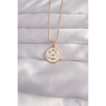 316l Çelik Gold Renk Beyaz Mineli Karışık Figürlü Tarot Kolye Çok Renkli