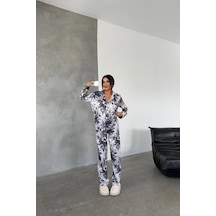 Gizotti Çiçek Desen Dijital Baskılı Uzun Saten Pijama M Çiçek Desenli Gizotti Çiçek Desen Dijital Baskılı Uzun Saten Pijama M Çiçek Desenli