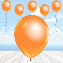 Metalik Parlak Balon. 10 Adet - Turuncu