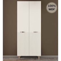 Menekşe 2 Kapak Mdf Ayaklı Tasarım Gardırop Aytaşı