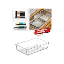 Çekmece Içi Düzenleyici, Modüler Saklama Kabı - Makyaj Takı Organizeri - 22,5 X 15 Cm Şeffaf