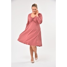 Scuba Göğsü Bağlama Detaylı Uzun Kol Mevsimlik Midi Boy Elbise 001 Scuba Göğsü Bağlama Detaylı Uzun Kol Mevsimlik Midi Boy Elbise 001