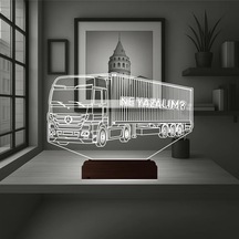 Luvivia Tır Kamyon Tırcı Mercedes Kişiye Özel 3d Lamba - Masa Gece Lambası Şeffaf