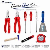 9 Parça Profesyonel El Aletleri Seti Kombine Pense Yan Keski Tornavida Çekiç Metre Maket Bıçağı