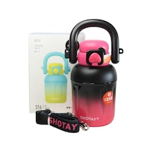 Shotay St-8931 680ml Pipetli Siyah-pembe Çelik Matara Diğer