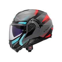Ls2 Advant 2 Trıple Çene Açılır Kask Gri - Kırmızı - Turkuaz