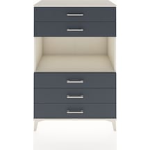 Hyperion Dolap Tek Raflı 5 Çekmeceli 88x44x134 Aytaşı-antrasit Aytaşı
