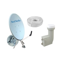 80 Cm Star Ofset Çanak Anten Full Set Ikili Lnb 25 Mt Anten Kablosu 150021