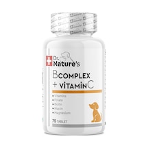 Dr. Nature's B Complex + Vitamin C Plus Köpek Vitamini Besin Takviyesi 75 Tablet