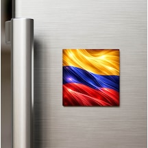 Kolombiya Colombia Abstract Ülke Bayraklı Buzdolap Magneti - 9x9 Cm