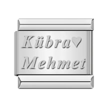 Kişiye Özel İsim Yazılı İtalyan Ek Uzatma Çelik Bileklik Charmı Scb30 001