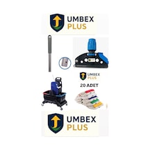 Umbex Çift Kovalı Plastik Temizlik Arabası Paspas Arabası Islak Mop Seti 20 Islak Mop