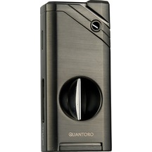 Quantoro Tek Torch Pürmüz V-cut Gunmetal Metal Puro Çakmağı - Trz1123