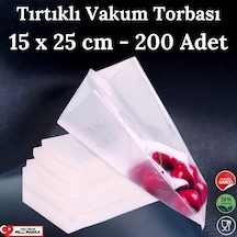 Tırtıklı Vakum Makinesi Poşeti Torbası - 15X25 Cm - 200 Adet