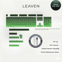 Mekanik Klavye -pbt Çift Baskı Keycap Seti- Çizgi Desenli 137 Tuşlu Yeşil - Siyah Tuş Takımı