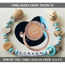Sahi Aksesuar İsimli Emzik Zinciri Ve İsimli Silikon Emzik 0-6 Ay Bezyı535 Çok Renkli