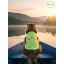 Yeşil The Patron Yazılı Kedi Ve Köpek Kıyafeti Tişörtü Elbisesi Large/l/beden 3