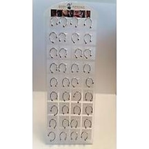36 Adet Birden Halka Gümüş Renk Piercing Gümüş