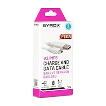 Syrox 1.0A Eco V3/Mp3 Şarj Ve Data Kablosu C84 (380210884)