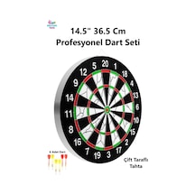 Büyük Boy Çift Taraflı Dart Seti 37cm Dart Hedef Tahtası 6 Oklu