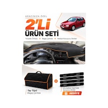E-biz Volkswagen Golf 4 Mk4 1997-2003 Uyumlu Torpido + Tay Tüyü Çanta - Siyah-kahverengi - Vw009