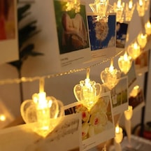 Dekor Düğün Işıkları Mandal Pilli Kalpli Gün Işığı Led Işık Led Işık Heart Photo Clip String Light Gün Işığı