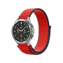 Watch 22mm Uyumlu Hasırlı Cırtcırtlı Kordon - Kırmızı